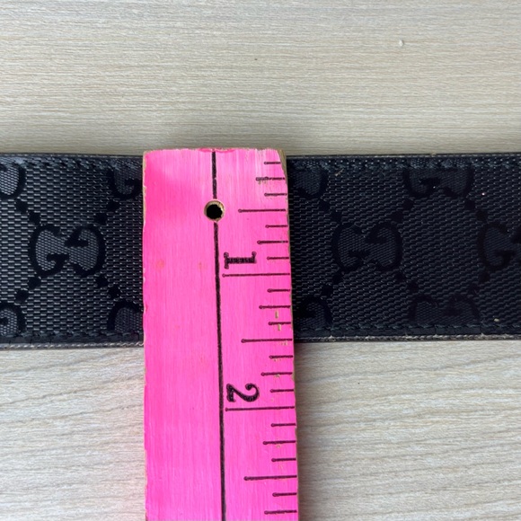 Gucci Men’s Belt Size 85 - 34 GG Supreme & Interlocking G Logo Black - Picture 7 of 17